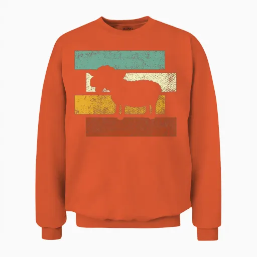 Sheep Retro Unisex Sweatshirt in Orange
