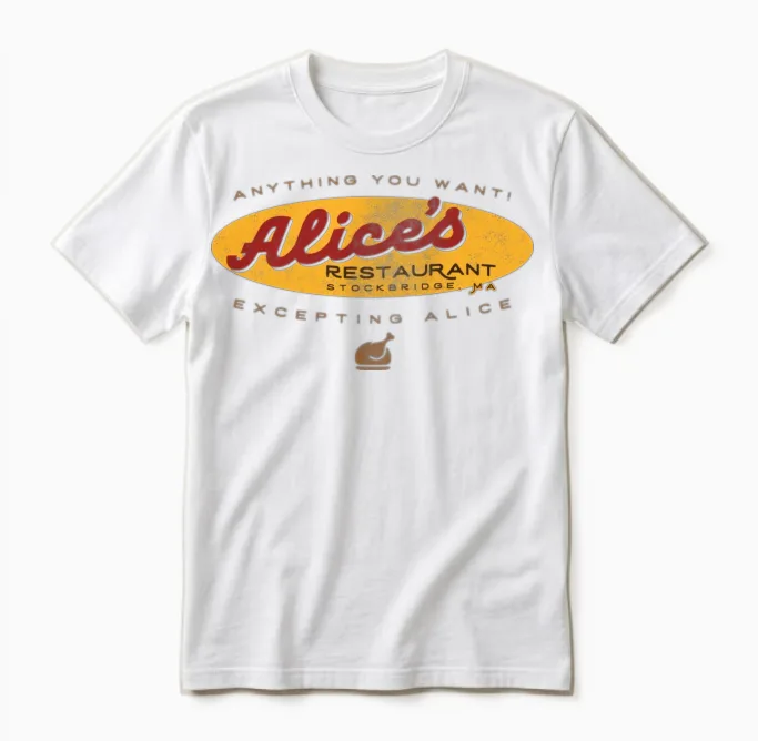 Alice's Restaurant Unisex T-Shirt in White