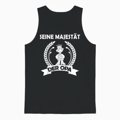 Men's His Majesty the Grandpa Unisex Tank Top - Black