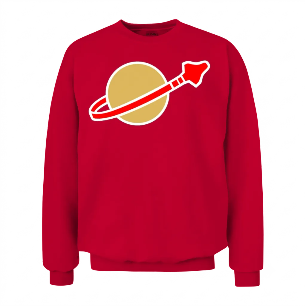Retro Spaceman Brick Toy Kids & Lego Fan Gift Unisex Sweatshirt - Red