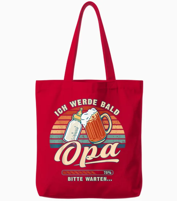 Ich Werde Bald Opa Verkünden Spruch Mit Opa Loading Tote Bags in Red