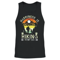 Hiking with Dog Lovers Unisex Tank Top - Black – 2