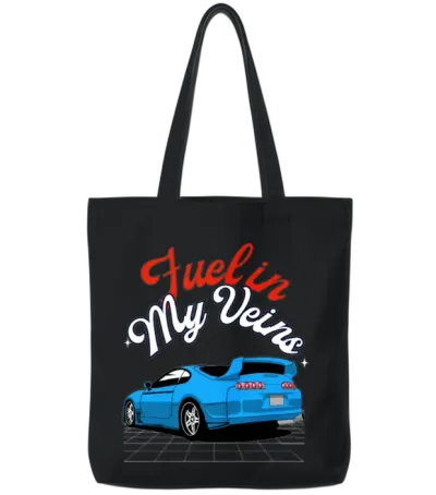 Fueled by Speed – Racing Car Lover Tote Bags - Black