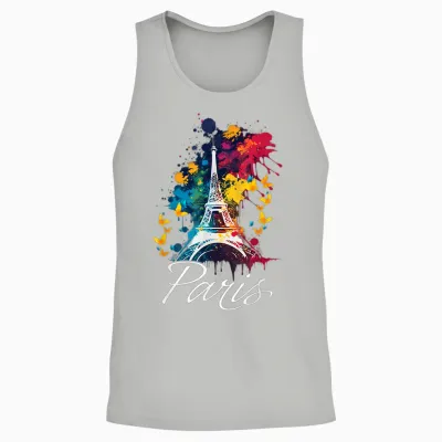 Eiffel Tower Paris Girls Travel Holiday France Souvenir T-Shirt, Black Unisex Tank Top - Ash