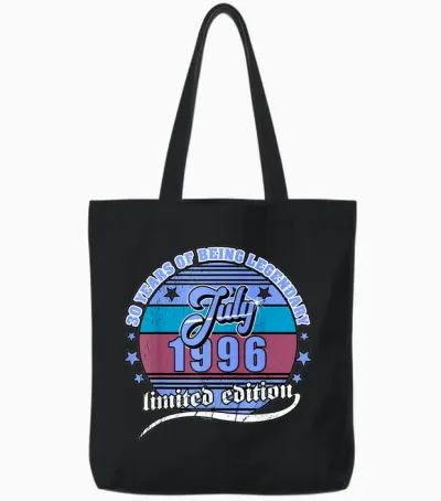 30e Anniversaire Juillet 1996 Millésime 30 Ans Légendaire Tote Bags - Black