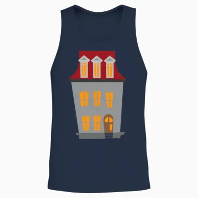 Halloween Scary London House Unisex Tank Top - Navy