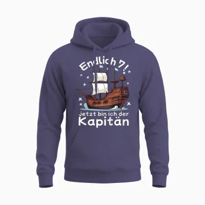 Kinder 7. Geburtstag Piraten Endlich 7 Junge 7 Jahre Piratenschiff Unisex Hoodie - Heather Sport Dark Navy