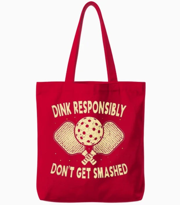 Funny Vintage Dink Responsibly Don't Get Smashed P Tote Bags in Red