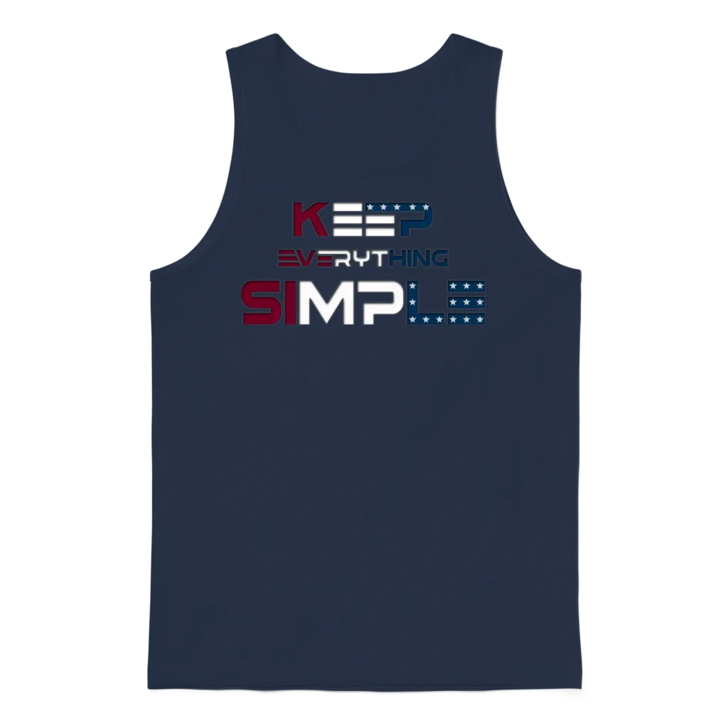 Keep Everything Simple Unisex Tank Top - Navy
