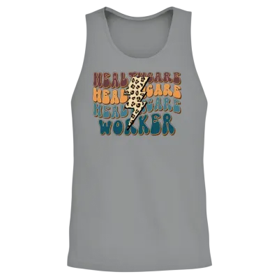 Retro Leopard Healthcare Worker Unisex Tank Top - Sport Grey