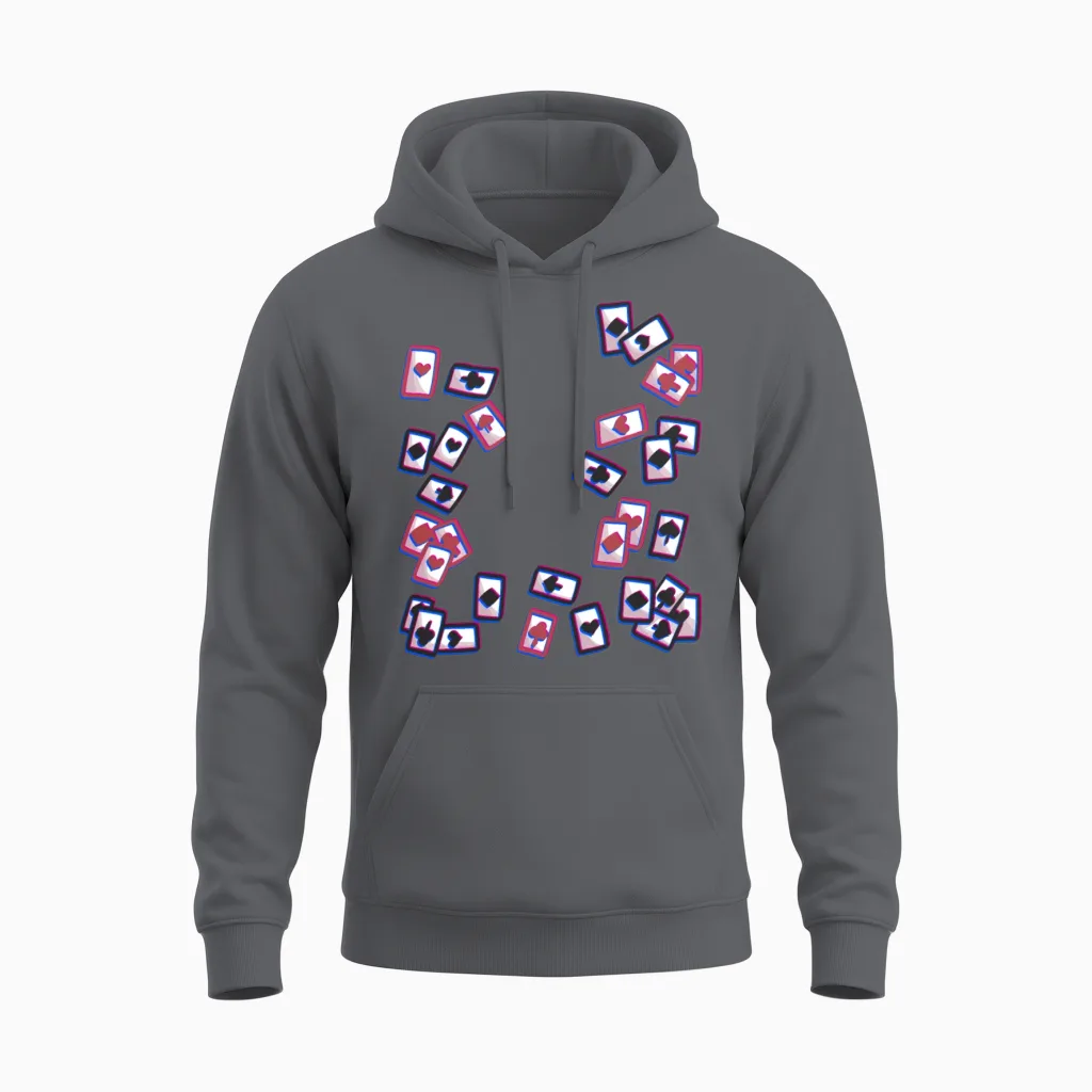 Playing Card Card Game Board Game Unisex Hoodie in Charcoal