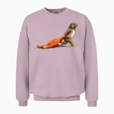 Cute Monkey Punch Unisex Sweatshirt - Light Pink