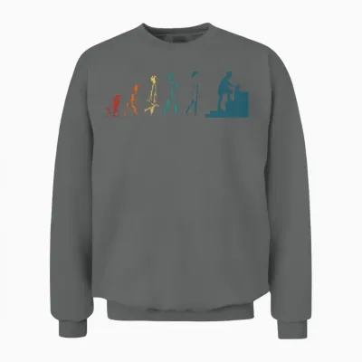 Concrete Finisher Evolution Funny Concrete Worker Unisex Sweatshirt - Graphite Heather