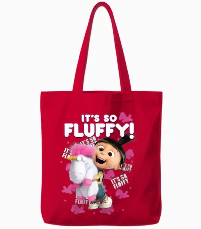 Despicable Me, It's So Fluffy, Agnes' Unicorn Hug Tote Bags - Red