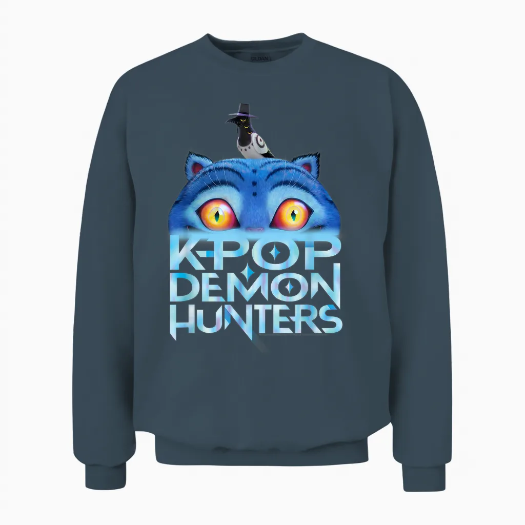 Kpop Demon Hunters Derpy Sinking Officially Licensed Unisex Sweatshirt in Dark Heather
