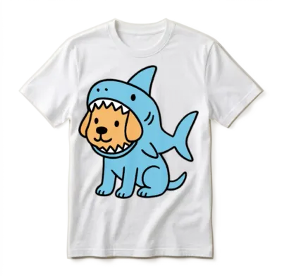 Dog in Shark Costume Unisex T-Shirt - White