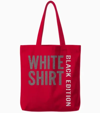 Weisses Shirt Black Edition White Shirt Lustiger Spruch Tote Bags - Red