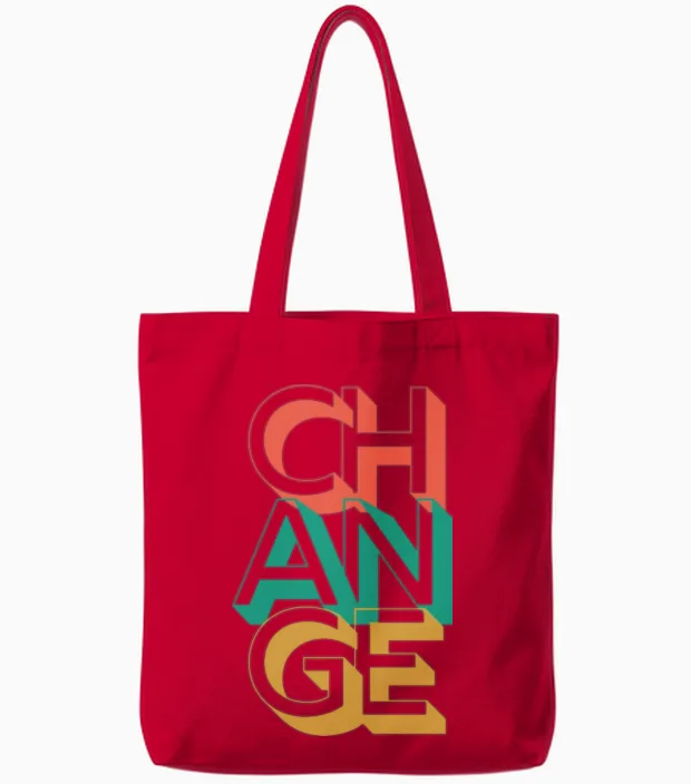 Retro Change Tote Bags in Red
