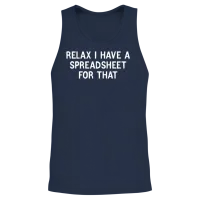 Relax I Have Spreadsheet for That Unisex Tank Top - Navy – 2