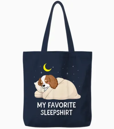 Chemise De Nuit Préférée Cavalier King Charles Spaniel Tote Bags - Navy