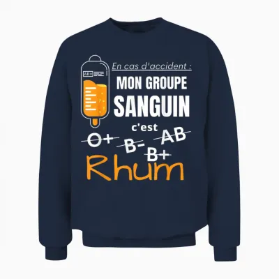 Humour Alcohol Rum Aperitif Unisex Sweatshirt - Navy