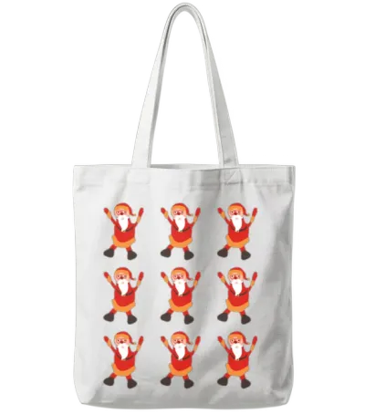 Retro Santa Dancing Tote Bags - White
