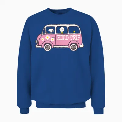 Peanuts - Snoopy Charlie Brown Road Trip Van Unisex Sweatshirt - Royal
