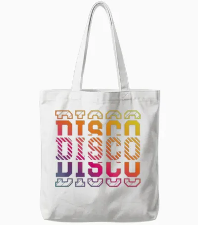 Disco Party Retro 80s 90s T-Shirt, Black Tote Bags - White