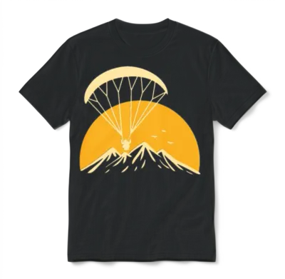 Paramotoring Retro Unisex T-Shirt - Black