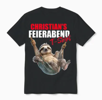 Christ T-Shirt Retirement Evening Sloth First Name Saying T-Shirt, Black Unisex T-Shirt - Black