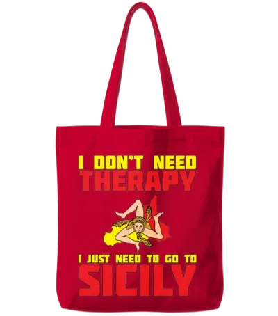 Sicily Flag Sicilia Tote Bags - Red