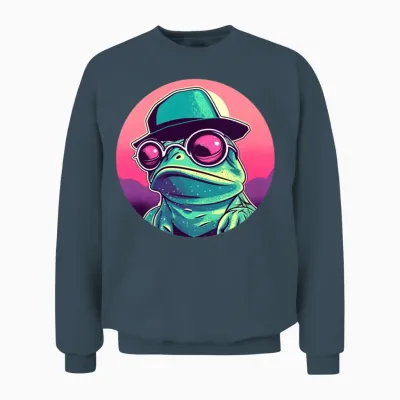 Style Frog Lovers Retro Unisex Sweatshirt - Dark Heather