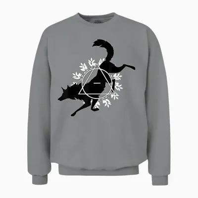 Therian Theta Delta Wolf Dog T-Shirt, Gray Unisex Sweatshirt - Sport Grey