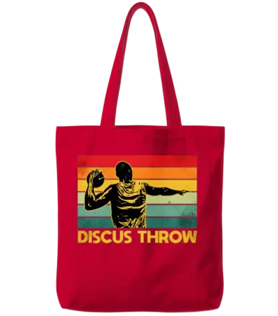 Discus Throw Retro 2 Tote Bags - Red