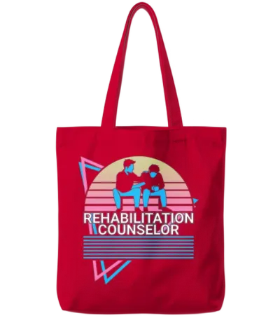 Rehabilitation Counselor Retro Tote Bags - Red