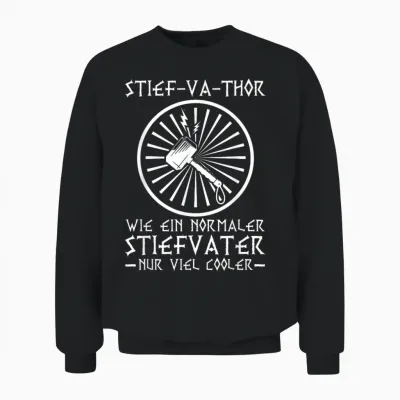 Bonus-Va-Thor Bonus Papa Wikinger Stiefvater Stiefpapa Unisex Sweatshirt - Black