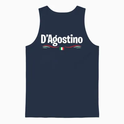 Italy Flag Birthname Italian D'agostino T-Shirt, Black Unisex Tank Top - Navy