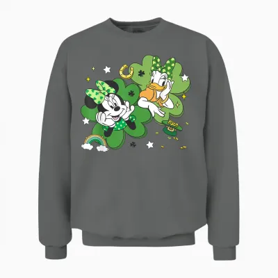 Disney Mickey and Friends St Patrick's Day Minnie Daisy Duck Unisex Sweatshirt - Graphite Heather