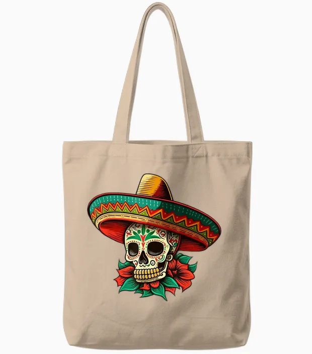 Fleurs Sucre Crâne Mexicain Dia De Los Muertos Cinco De Mayo Tote Bags in Natural