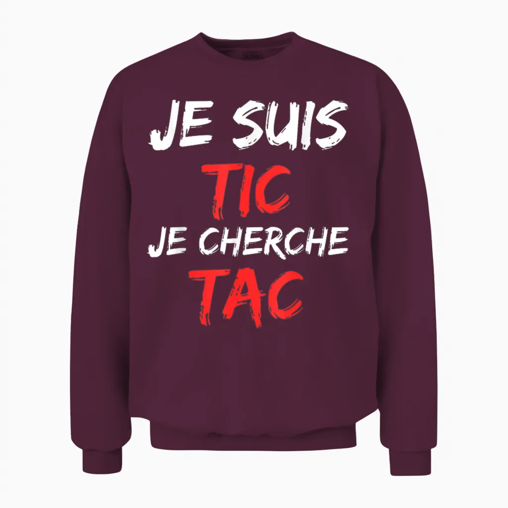 Je Suis Tic Je Cherche Tac - Déguisement Duo Unisex Sweatshirt in Maroon