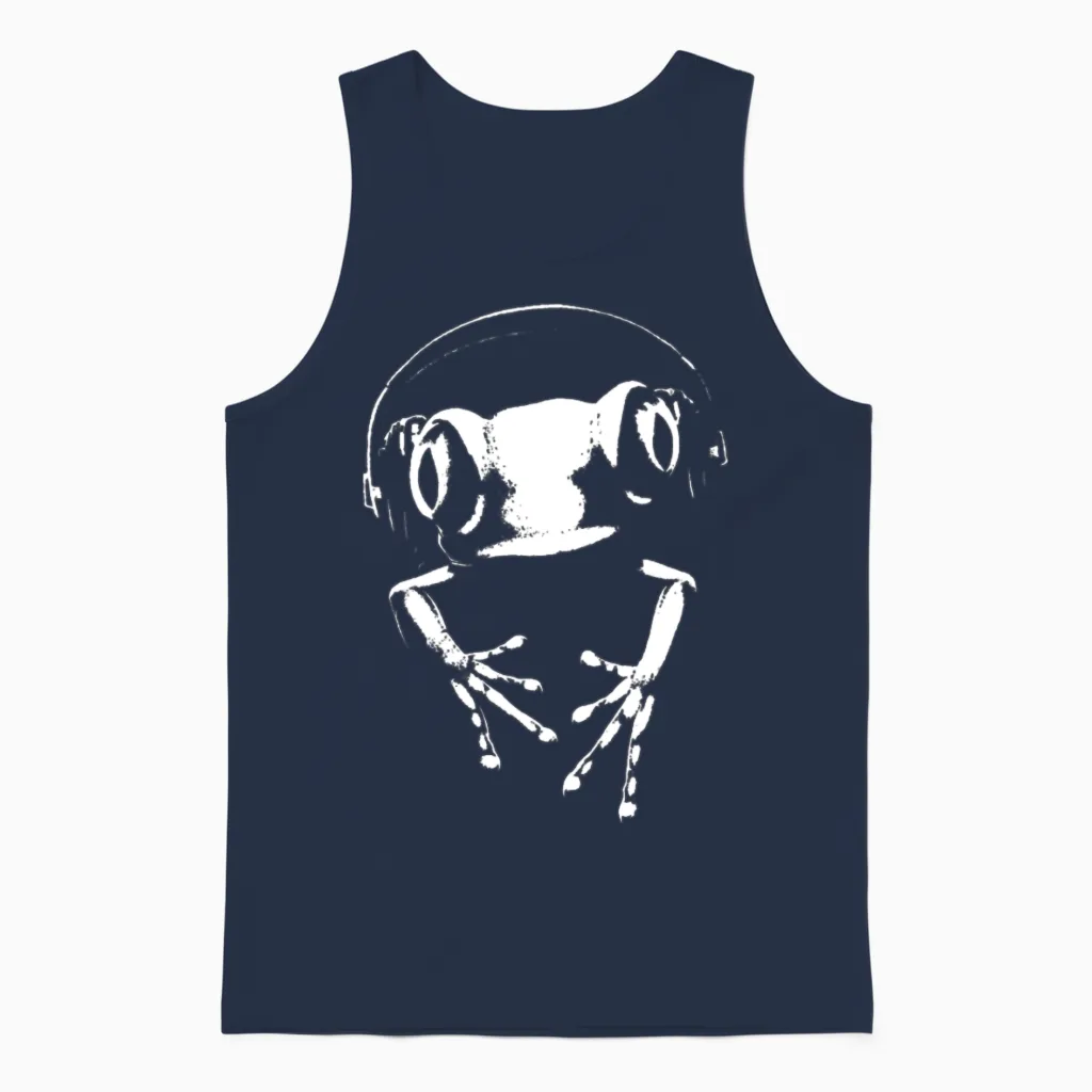 Dj Rock Acid Bigtree Frog Reptiles & Exotics Unisex Tank Top in Navy