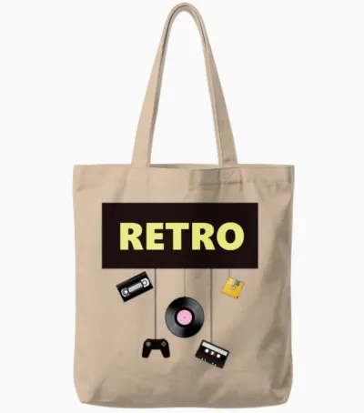 Retro Tote Bags - Natural