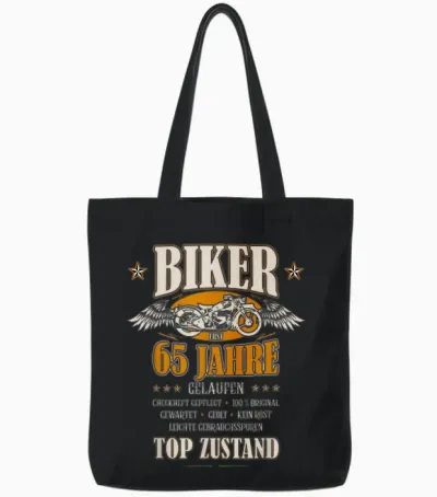 65. Geburtstag Biker Motorrad Mann Geschenk Lustig Tote Bags - Black