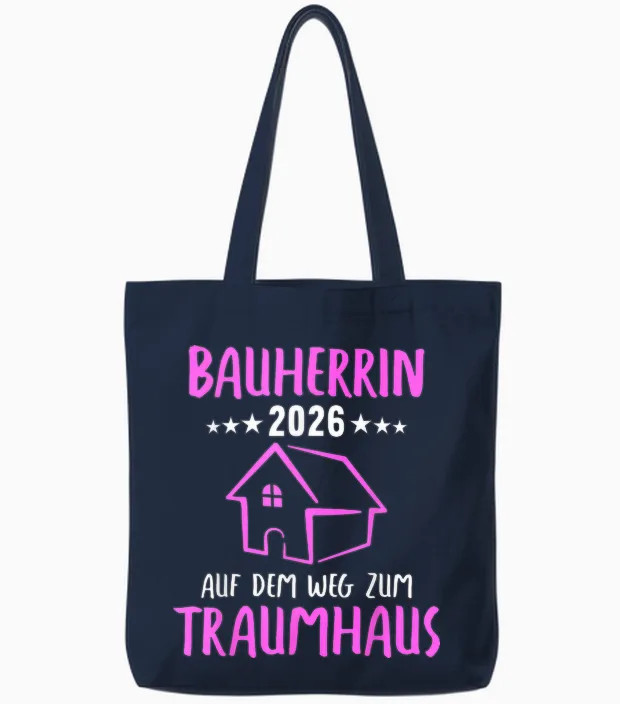 Bauherrin Bauherren Bauherr 2026 Tote Bags in Navy