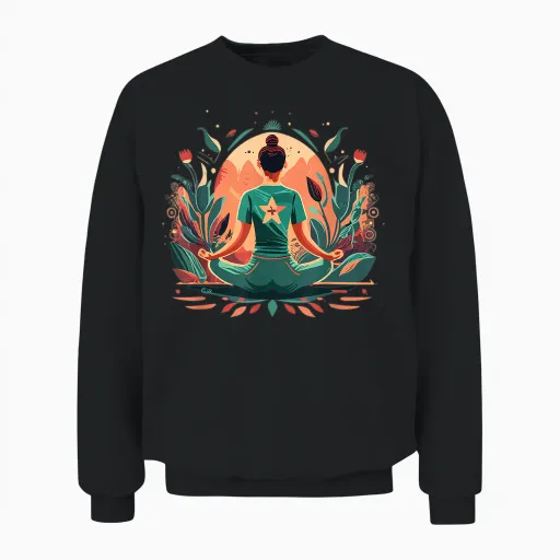 Yoga Meditation and Pilates T-Shirt, Blue Unisex Sweatshirt - Black