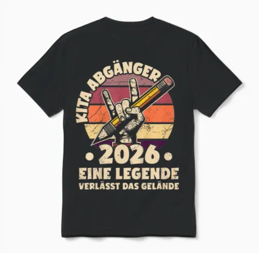 Kinder Kita Abgänger 2026 | Eine Legende Verlässt Das Gelände Unisex T-Shirt in Black