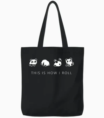 This Is How I Roll - Panda Classic Tote Bags - Black