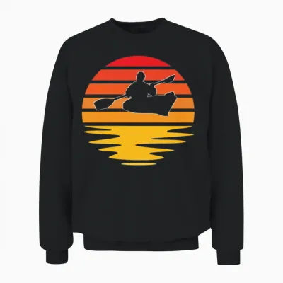 Kayak Retro Unisex Sweatshirt - Black