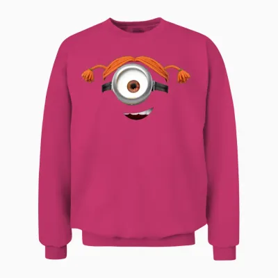 Minions Happy Minion with Two Braids Unisex Sweatshirt - Heliconia