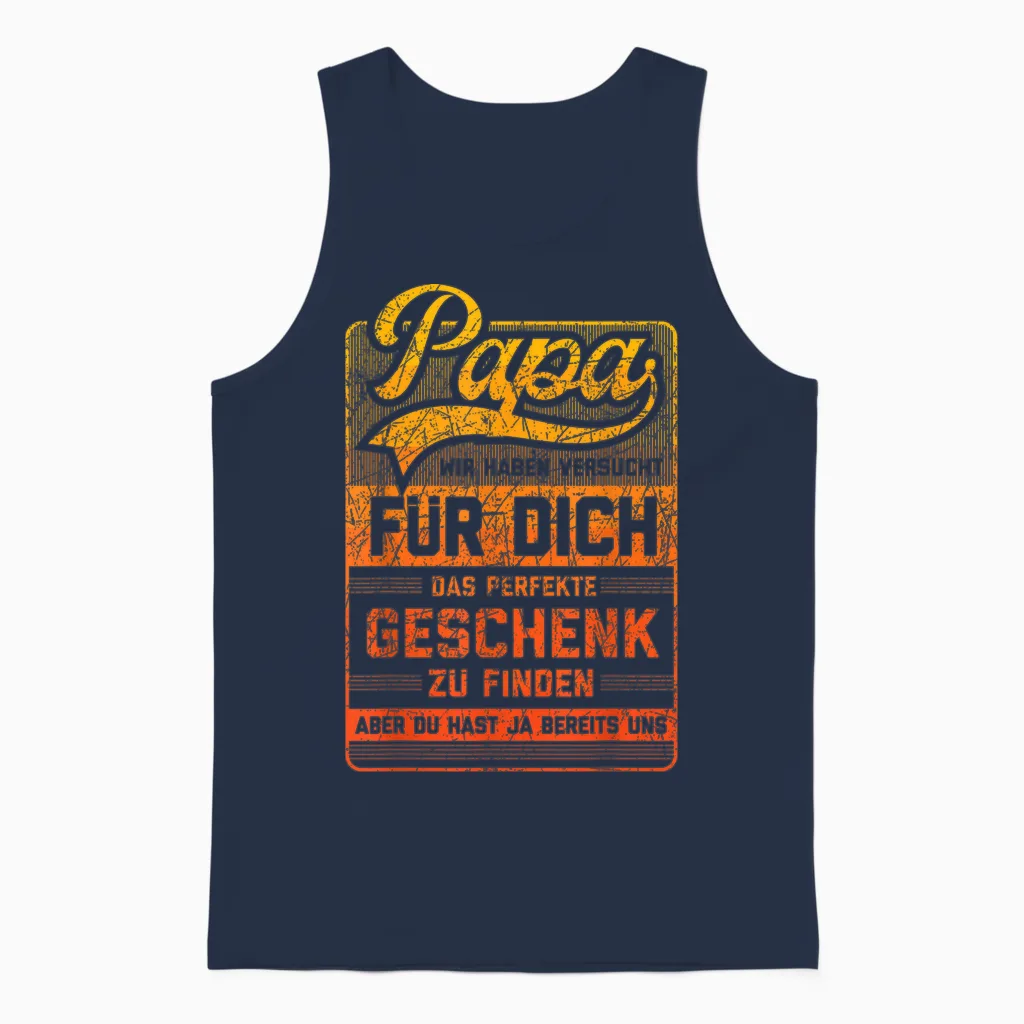 Papa Und Vater Lustiger Spruch Witziges Vatertag Herren Unisex Tank Top in Navy